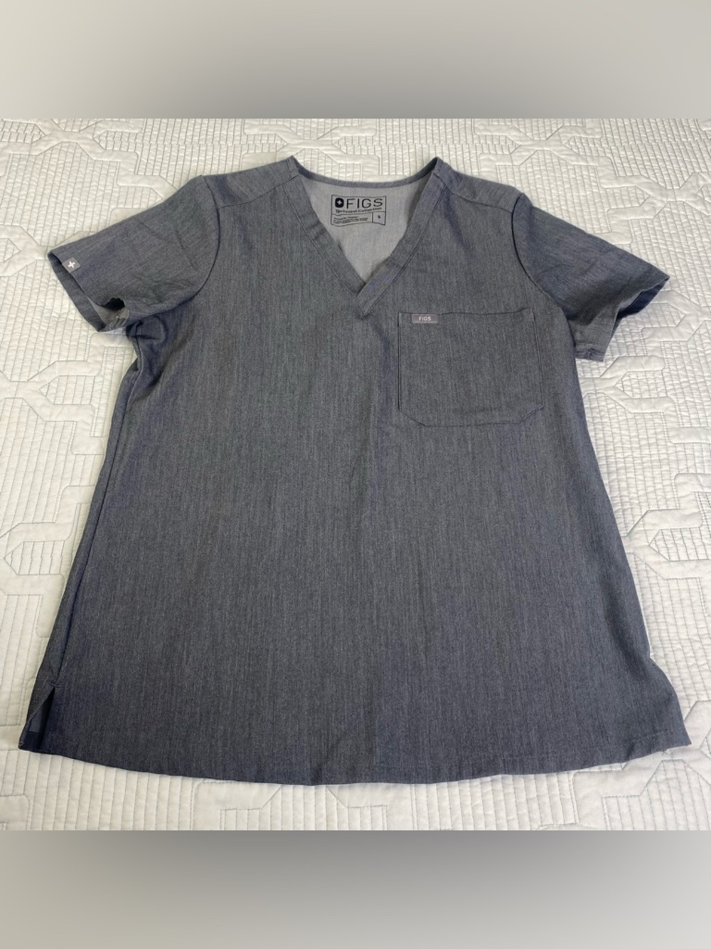 FIGS Technical Catarina One Pocket Scrub Top Size Small Gray FW1000